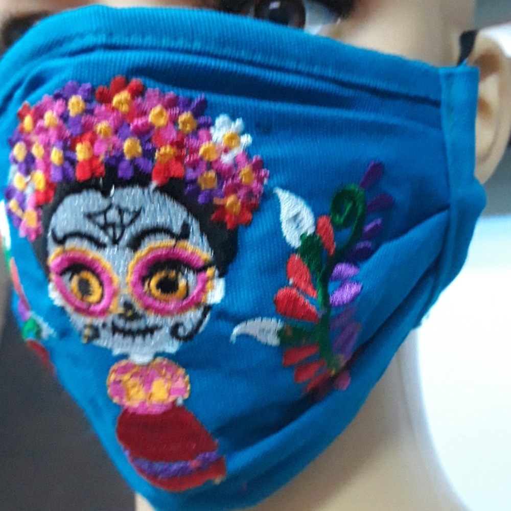 Mexican Embroidered Face Mask - Picture 2 of 4